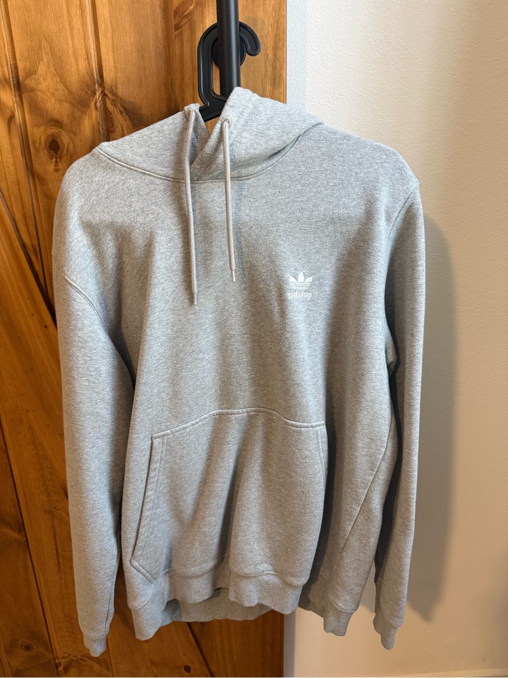 adidas Light Gray Trefoil Pullover Hoodie Large